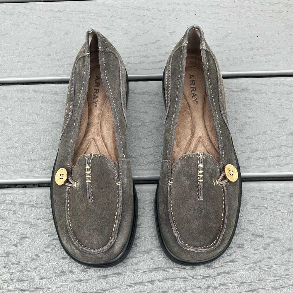 Array Harper Women’s Leather/Suede Upper Loafers/Flats Gray Size 7W NWOT